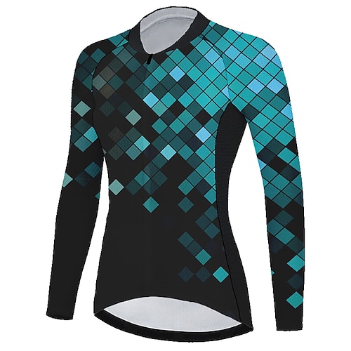 

21Grams Women's Cycling Jersey Long Sleeve Bike Top with 3 Rear Pockets Mountain Bike MTB Road Bike Cycling Quick Dry Moisture Wicking Blue Sports Clothing Apparel / Stretchy / Athleisure