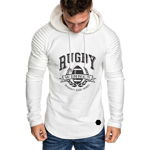 

Men's Pullover Hoodie Sweatshirt Graphic Letter Print Sports Outdoor Daily Sports Hot Stamping Designer Basic Hoodies Sweatshirts White