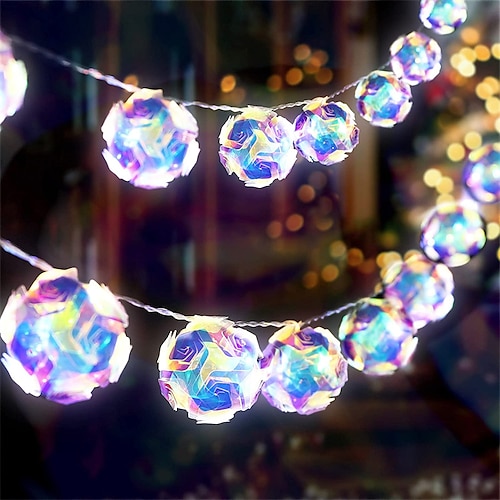 

Globe Disco Ball Mirror String Lights Battery Powered Fairy Lights1.5M10LED/3M20LEDSRamadan Decoration Lighting for Halloween Christmas Gifts Tree Decor Outdoor Indoor Patio Party Garden