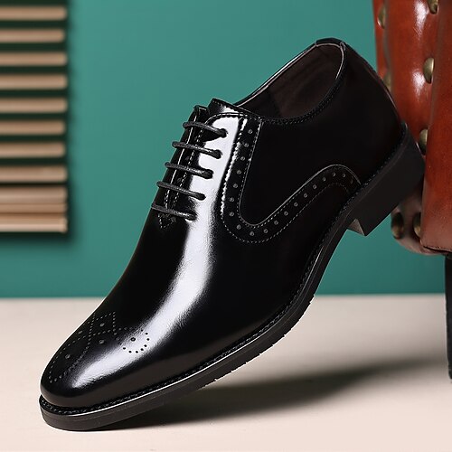 

Men's Oxfords Business Home Daily PU Wine Black Brown Fall Spring