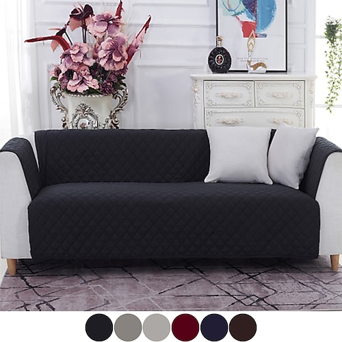 

Sofa Cover Slipcover Sectional Couch Armchair Loveseat 4 Or 3 Seater Plain Solid Color Soft Durable