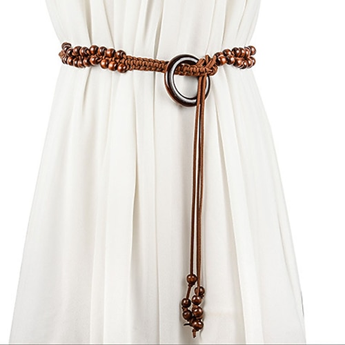

Women's Belt Straw Brown Chain Outdoor Street Daily Holiday Pure Color / Vintage / Spring / Summer / Fall / Winter