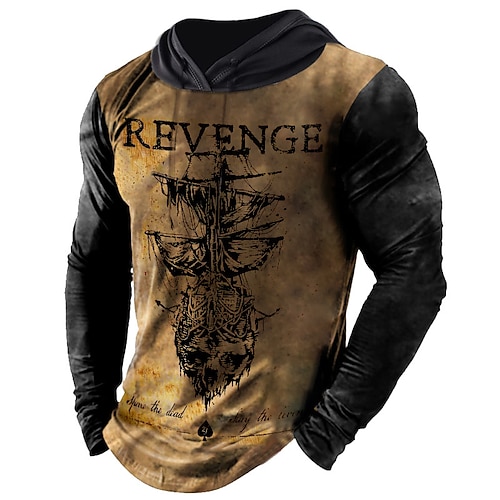 

Men's Unisex Hoodie Pullover Hoodie Sweatshirt Color Block Graphic Prints Skull Patchwork Print Hooded Daily Sports 3D Print Casual Streetwear Hoodies Sweatshirts Long Sleeve Brown