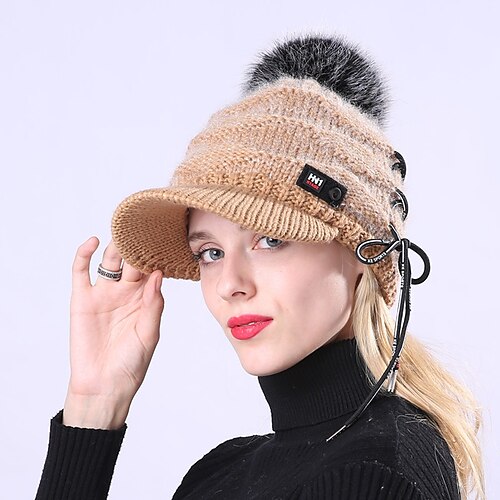 

Women's Slouchy Beanie Hat Beret Hat Outdoor Daily Solid / Plain Color Knitting Casual Casual / Daily 1 pcs