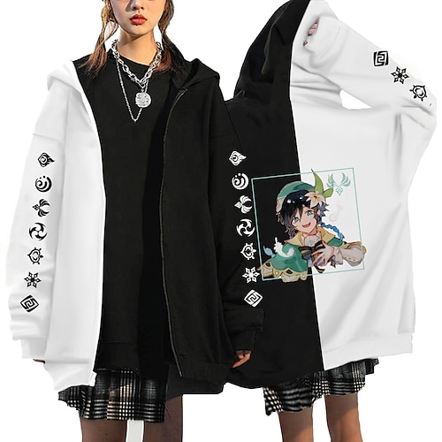 

Inspired by Genshin Impact Venti Hoodie Cartoon Manga Anime Classic Street Style Outerwear For Men's Women's Unisex Adults' Hot Stamping 100% Polyester