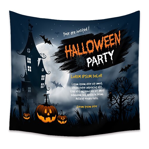 

Halloween Backlight UV Reactive Wall Tapestry Hanging Cloth Poster Fluorescent Home Decoration Background Cloth Art Home Bedroom Living Room Decoration
