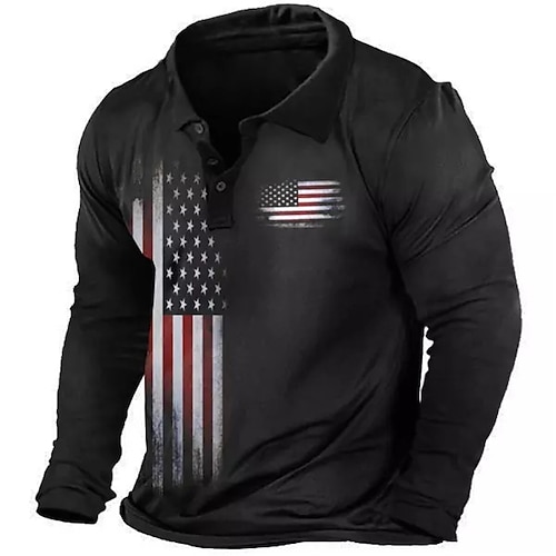 

Men's Collar Polo Shirt Golf Shirt National Flag Turndown Green Dark Gray Navy Blue Gray 3D Print Outdoor Street Long Sleeve Zipper Print Clothing Apparel Fashion Designer Casual Breathable