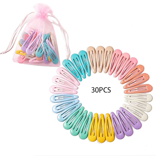 

30pcs Kids Girls' Active / Sweet Daily Solid Colored Basic Hair Accessories Colorful / Black / Rainbow