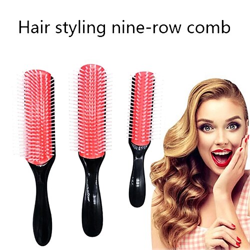 

5pcs Hair Comb 9 & 5-Row Detangling Hair Brush Rat Tail Comb Styling Hairbrush Straight Curly Wet Hair Scalp Massage Brush Women