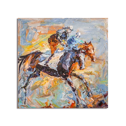 

Oil Painting Handmade Hand Painted Wall Art Abstract Horse by Knife Canvas Painting Home Decoration Decor Stretched Frame Ready to Hang