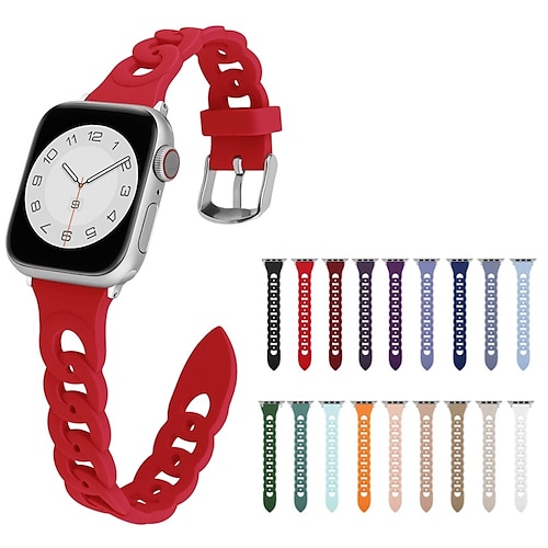 

1PC Smart Watch Band Compatible with Apple iWatch Series 8 7 6 5 4 3 2 1 SE Sport Band for iWatch Smartwatch Strap Wristband Silicone Adjustable Elastic Classic Clasp