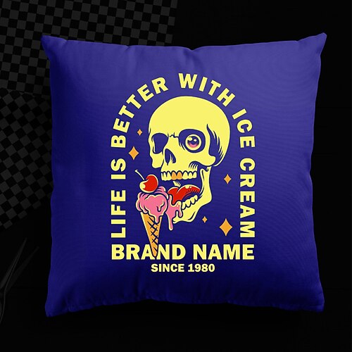 

Halloween UV Reactive Cushion Cover 1PC Soft Decorative Skull Square Throw Pillow Cover Cushion Case Pillowcase for Bedroom Livingroom Superior Quality Machine Washable Indoor Cushion for Sofa Couch Bed Chair