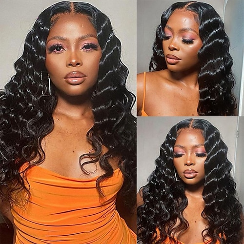 

Remy Human Hair 13x4 Lace Front 4x4 Lace Front Wig Middle Part Brazilian Hair Loose Deep Wave Natural Wig 150% Density Natural Hairline For Women Long Very Long Medium Length Human Hair Lace Wig