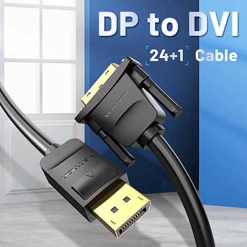 

Vention DisplayPort to DVI Cable DP to DVI-D 24 1 1080P DP Male to DVI Male for Projector Monitor DP to DVI