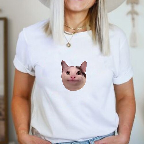 

Women's T shirt Tee Graphic Casual Daily Holiday Painting T shirt Tee Short Sleeve Round Neck Basic Green White Black S