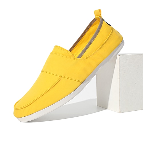 

Men's Loafers Slip-Ons Casual Daily Canvas Green White Black Fall