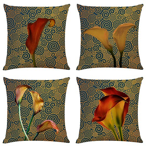 

Lily Cushion Cover 4PCS Soft Decorative Square Throw Pillow Cover Cushion Case Pillowcase for Sofa Bedroom 45 x 45 cm (18 x 18 Inch) Superior Quality Machine Washable