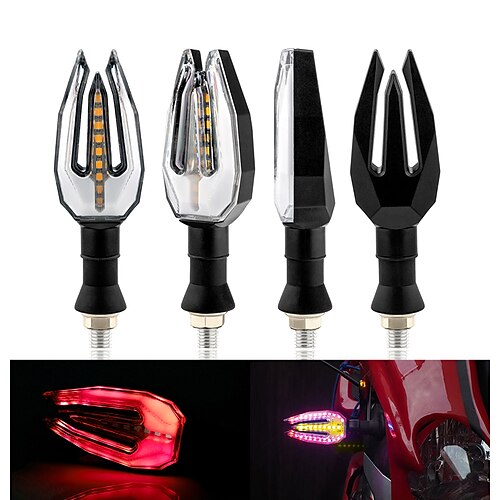 

2PCS Universal LED Motorcycle Turn Signal Light IP68 Waterproof Amber Flasher Indicator Blinker Rear Lights Lamp Accessories