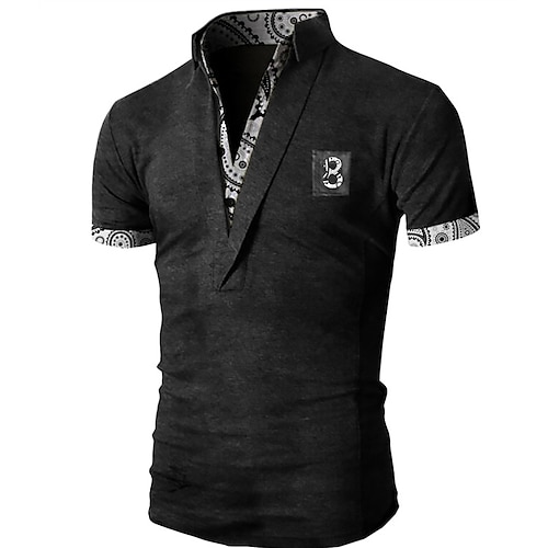 

Men's T shirt Tee 3D Print Graphic Patterned Letter Plus Size V Neck Daily Sports Button-Down Print Short Sleeve Tops Designer Basic Casual Big and Tall Black Army Green Navy Blue / Summer / Summer