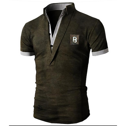 

Men's T shirt Tee 3D Print Graphic Patterned Letter Plus Size V Neck Daily Sports Button-Down Print Short Sleeve Tops Designer Basic Casual Big and Tall Black Gray Army Green / Summer / Summer