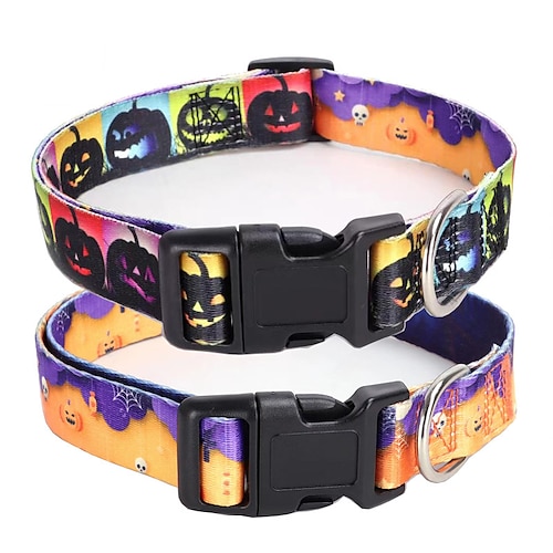 

Halloween Pet Supplies Pumpkin Bat Forest Hallow Collar Halloween Dog Collar