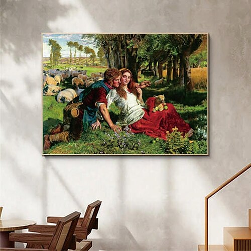 

Handmade Hand Painted Oil Painting Wall Art Famous The Hireling Shepherd William Holman Hunt Painting Home Decoration Decor Rolled Canvas No Frame Unstretched