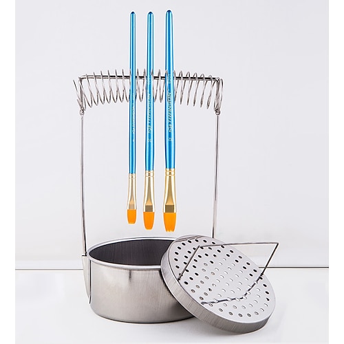 

Stainless Steel Pen-washing Barrel 10.521cm Painting Supplies Painting Tools
