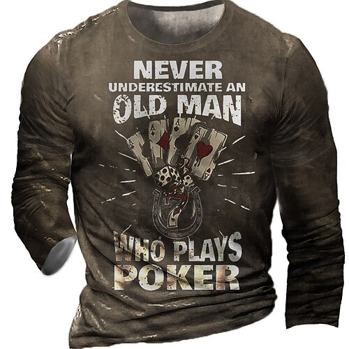 

Men's T shirt Tee Tee Graphic Round Neck Black Army Green Brown Navy Blue Long Sleeve 3D Print Casual Daily Print Tops Fashion Designer Comfortable Big and Tall