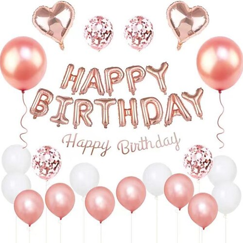 

1 set Birthday LOVE Happy Birthday Festival / Party Balloon for Gift Decoration Party 15.7 inch Aluminum