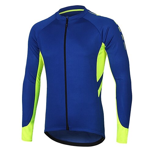 

21Grams Men's Cycling Jersey Long Sleeve Bike Top with 3 Rear Pockets Mountain Bike MTB Road Bike Cycling Breathable Quick Dry Moisture Wicking Reflective Strips White Black Green Color Block