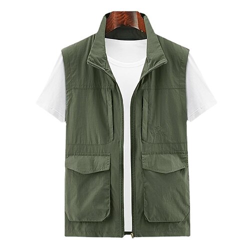 

Men's Fishing Vest Hiking Vest Top Outdoor Breathable Lightweight Multi Pockets Comfortable ArmyGreen Grey khaki Fishing Climbing Camping / Hiking / Caving