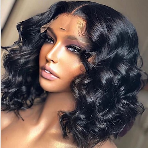 

Human Hair 13x4 Lace Front Wig Free Part Brazilian Hair Body Wave Black Wig 150% Density with Baby Hair Glueless Pre-Plucked For wigs for black women Long Human Hair Lace Wig