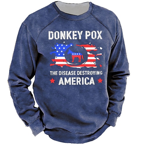 

Men's Unisex Sweatshirt Pullover Graphic Prints National Flag Patchwork Print Daily Sports Holiday 3D Print Designer Casual Hoodies Sweatshirts Blue