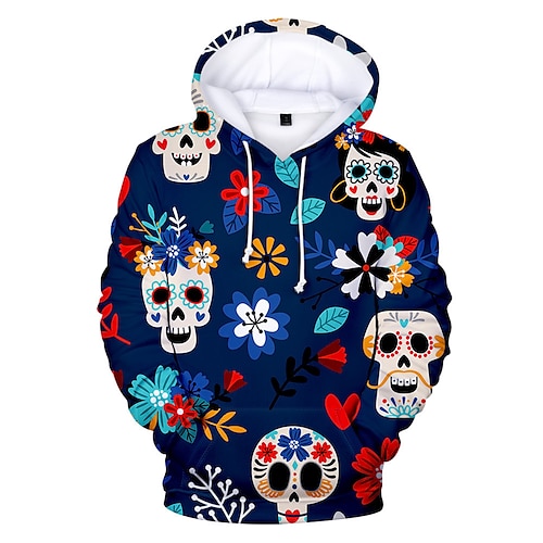 

Inspired by Sugar Skull Mexican Hoodie Cartoon Manga Anime Mexico Independence Day Day of the Dead Hoodie For Men's Women's Unisex Adults' 3D Print 100% Polyester