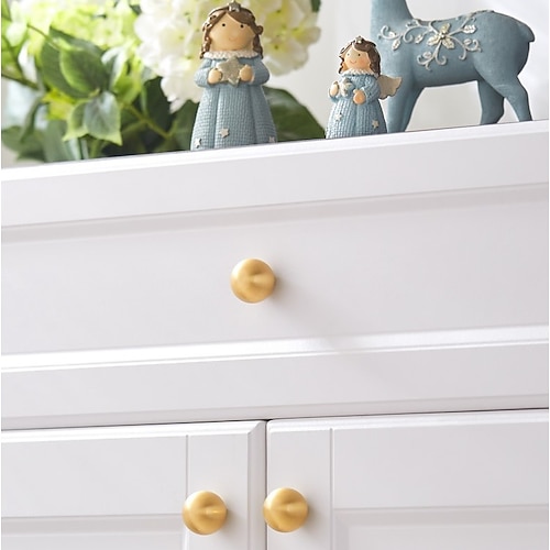 

Nordic Light Luxury Handle Drawer Cabinet Wardrobe Hardware Solid Brass Gold Single Hole Round Small Cabinet Door Handle