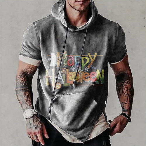 

Men's Unisex Pullover Hoodie Sweatshirt Gray Hooded Letter Graphic Prints Print Sports & Outdoor Daily Sports 3D Print Streetwear Designer Casual Spring & Summer Clothing Apparel Hoodies Sweatshirts