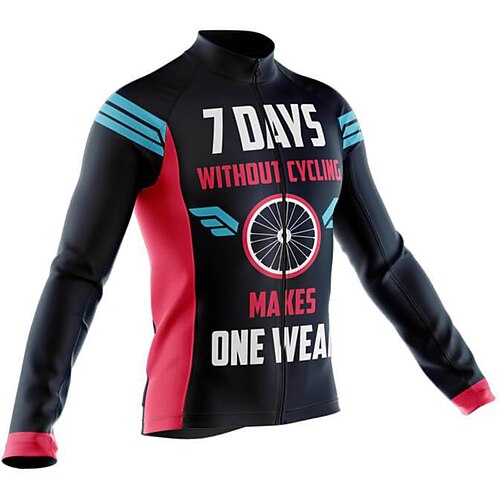 

21Grams Men's Cycling Jersey Long Sleeve Bike Top with 3 Rear Pockets Mountain Bike MTB Road Bike Cycling Breathable Quick Dry Moisture Wicking Reflective Strips Black Graphic Polyester Spandex Sports
