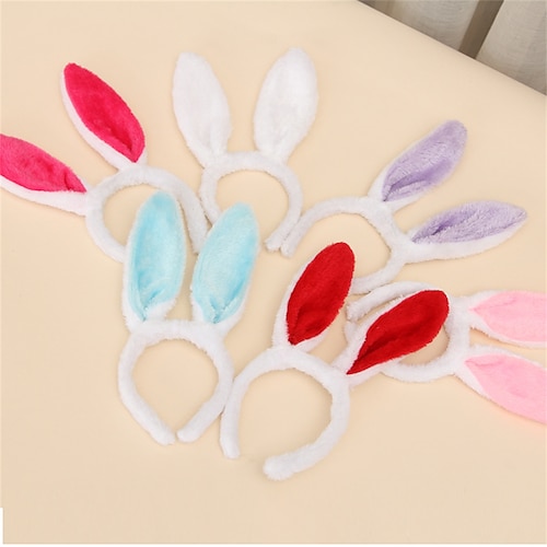 

Cute Fluffy Rabbit Ears Hairbands For Women Halloween Easter Anime Cosplay Hair Band Headwear Female Bunny Hair Accessories 2021