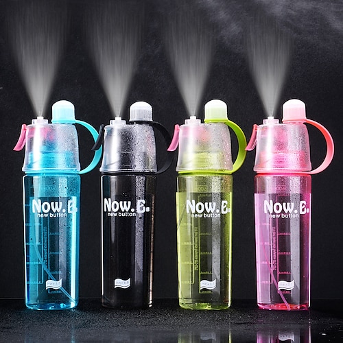 

600ml 4 Color Solid Plastic Spray Cool Summer Sport Water Bottle Portable Climbing Outdoor Bike Shaker Bottles