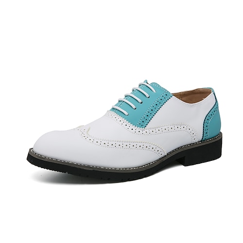 

Homme Oxfords Chaussures formelles Chaussures à carreaux de style britannique chaussures Bullock Casual Britanique du quotidien Soirée Evénement Polyuréthane Noir Blanche Bloc de couleur Hiver