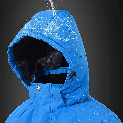 

Men's Waterproof Hiking Jacket Rain Jacket Hiking Fleece Jacket Outdoor Thermal Warm Windproof Breathable Lightweight Outerwear Windbreaker Trench Coat Fishing Climbing Camping / Hiking / Caving