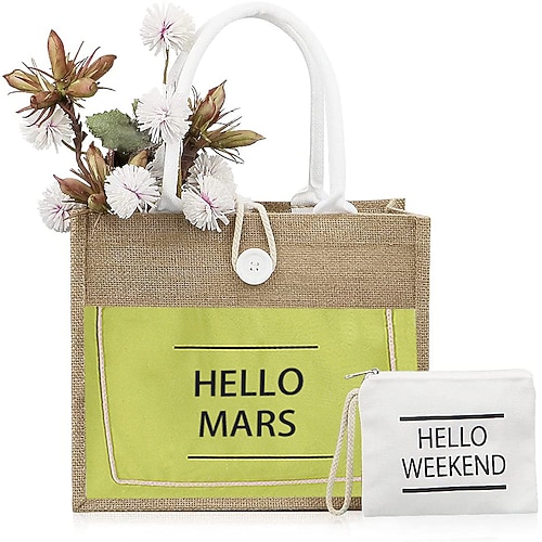 

Cotton And Linen Portable Advertising Jute Shopping Bag Linen Composite Waterproof Beach Bag