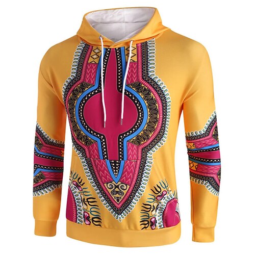 

Men's Unisex Hoodie Pullover Hoodie Sweatshirt Tribal Graphic Prints Print Hooded Daily Sports 3D Print Designer Casual Hoodies Sweatshirts Long Sleeve Black Yellow