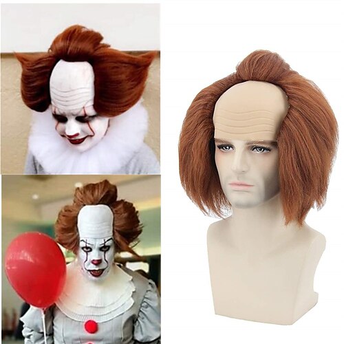 

perucas unissex cabeça careca marrom cosplay pennywisewig