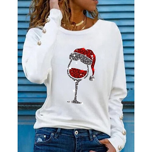 

Women's Sweatshirt Pullover Button Up Hoodie Active Streetwear Print White Black Blue Graphic Daily Round Neck Long Sleeve S M L XL XXL