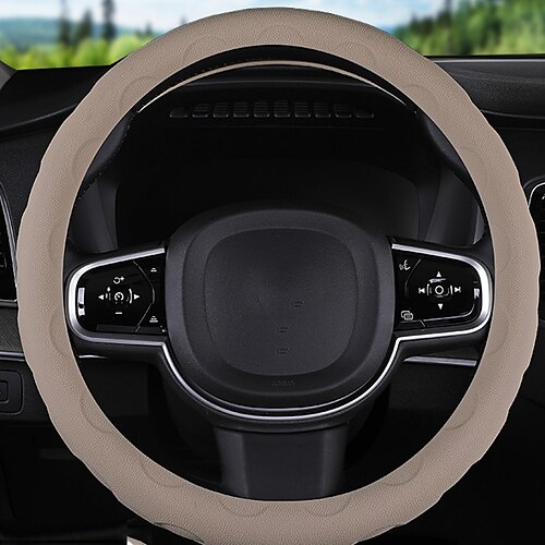 

1 PCS Silicone Car Steering Wheel Cover Breathable Universal Fit For 15""~15""1/2