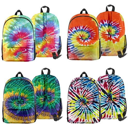 

School Backpack Bookbag Tie Dye for Student Boys Girls Lightweight Wear-Resistant Adjustable Shoulder Straps Oxford Cloth School Bag Back Pack Satchel 17.310.35.9 inch