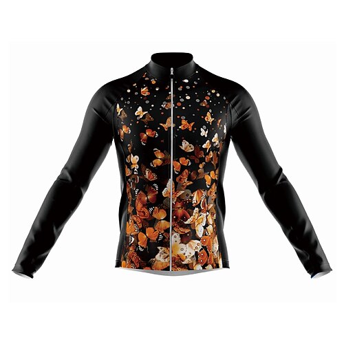 

Men's Cycling Jersey Long Sleeve Bike Jersey with 3 Rear Pockets Mountain Bike MTB Road Bike Cycling Cycling Breathable Ultraviolet Resistant Quick Dry Black Polyester Sports Clothing Apparel
