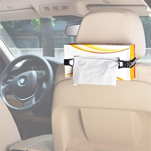 

1pcs Sun Visor Car Tissue Holder with Elastic Strap Adjustable Easy to Install Polyester For SUV Truck Van