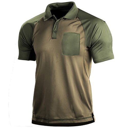 

Men's Collar Polo Shirt Golf Shirt Solid Color Turndown Army Green Outdoor Street Short Sleeves Button-Down Clothing Apparel Fashion Designer Casual Breathable / Summer / Spring / Summer